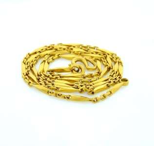 LADIES MENS 24K YELLOW GOLD BAR CHAIN LINK NECKLACE FINE JEWELRY 18.5g 