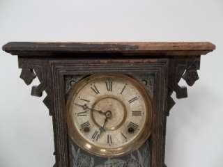 Antique WML Gilbert Clock Co. Mantel Clock Ginger Bread Case Kitchen 