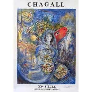  Bella?S Wedding by Marc Chagall. size 24 inches width by 