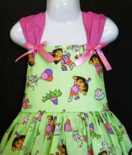Dora & Boots Happy Birthday 2PC Sun Dress Set Cust Sz  