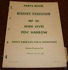 Massey Ferguson MF 36 Disc Harrow Parts Catalog manual