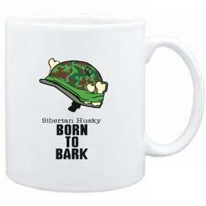  Mug White  Siberian Husky / BORN TO BARK  Dogs Sports 