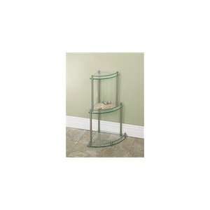  Gatco 3 Tier Corner Glass Taboret   Satin Nickel Finish 