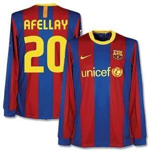   Barcelona Home L/S Jersey + Afellay 20 (Fan Style)