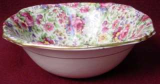 ROYAL WINTON china SUMMERTIME gold trim SQUARE CEREAL BOWL  