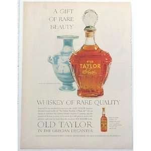  1953 Old Taylor Whisky Grecian Vase Decanter Print Ad (192 