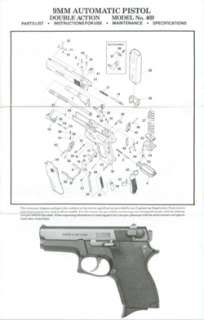 SMITH & WESSON 9MM AUTOMATIC PISTOL #469 MANUAL  