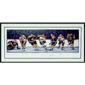  Boston Bruins Hall Of Famers Lithograph Autographed 