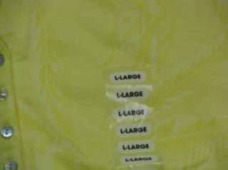 Caribbean Joe Polo Shirt Top New L Large Lemon Yellow  