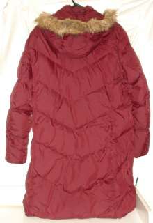 Lands End Goose Down Burgundy Winter Parka/Coat Womens XL 18 20 Hooded 