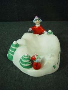 Maxine Shoebox Hlmk Christmas Candy Nut Dish Winter  