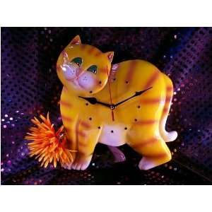  Whimsical Tabby Cat Clock