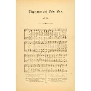  1894 Tippecanoe Tyler Too Song Whig Campaign Music 
