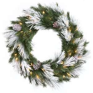    42 Flocked Mix Pine Christmas Wreath 100 WmWht