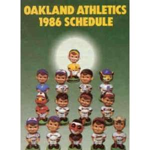   1986 Oakland As Pocket Schedule Wells Fargo Bank