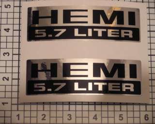 Hemi Decals 5.7 Liter Chrome Black Pair Sticker Graphic  