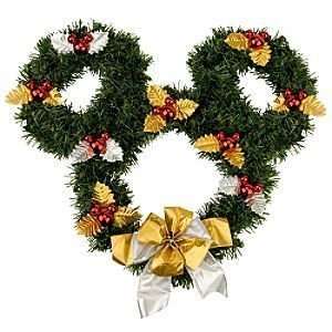   Holiday Mickey Mouse Christmas Wreath with Lights 