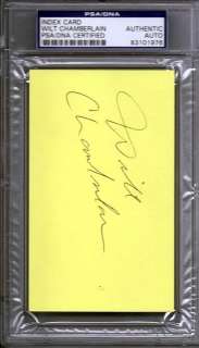 Wilt Chamberlain Autographed Signed Index Card PSA/DNA #83101976 