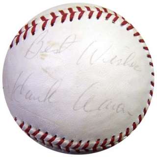 Hank Aaron Autographed Signed MacGregor Baseball Best Wishes PSA/DNA 