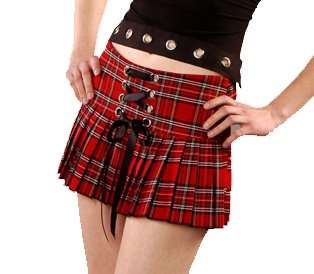  Laced Pleated Plaid Mini Skirt   Choose Your Color 
