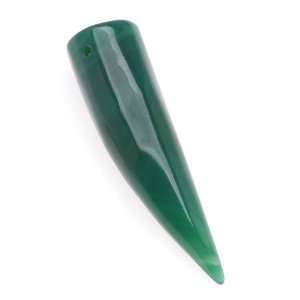  Dyed Green Agate Large Claw Tooth Pendant Bead 52 59mm   1 