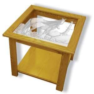  Top End Table With Appaloosa Horse Etched Glass   Appaloosa Horse 