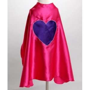  Fuchsia Kids Superhero Cape with a Purple Heart Toys 