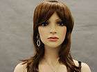 INCH WOOD CARVED FEMALE MANNEQUIN HEAD  