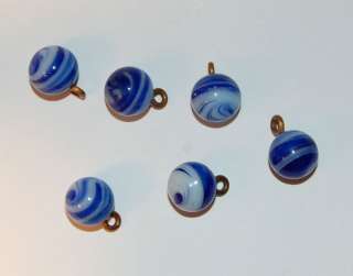 VINTAGE NAVY BLUE GLASS MARBLE BEADS BEAD JAPAN 10mm  