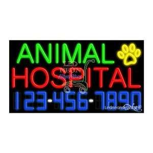 Animal Hospital Neon Sign 20 inch tall x 37 inch wide x 3.5 inch deep 
