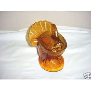  Amber Glass Turkey Jam Jar 