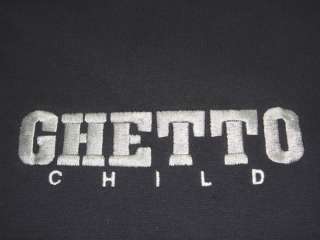 GHETTO CHILD HOODED SWEATSHIRT NAVY MEDIUM  