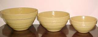 Small Yellowware Mixing Bowl 6 3/4 inch Yellow USA Stoneware Quart 