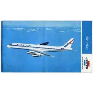  United Airlines Air Atlas 1965 UAL Route Map Caravelle 