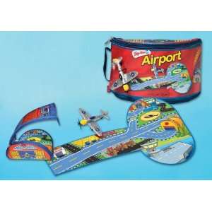  ZIP BIN 3 In 1 Toy Airplane, Hanger and Playmat Toys 