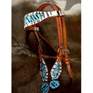  BRIDLE BREAST COLLAR WESTERN LEATHER HEADSTALL TAN LEATHER 