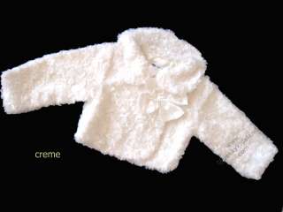 Girls Soft Faux Fur Jacket/Coat 3m 6Yr White Pink Creme  