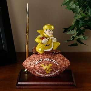 West Virginia Mountaineers Team Spirit Mascot Football Clock and Pen 