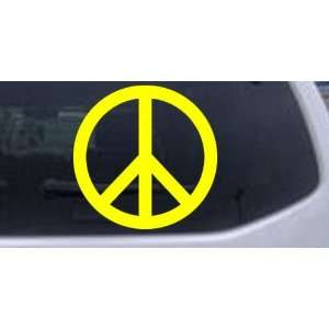 Peace Sign Symbol Car Window Wall Laptop Decal Sticker    Yellow 10in 