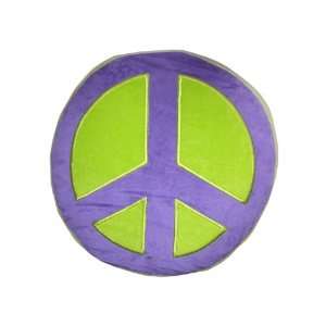  Peace Sign Pillow   Purple/Green
