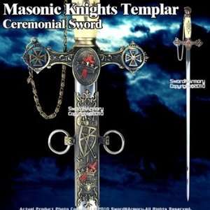  Masonic Knights Templar Ceremonial Sword w/ Antiqued 