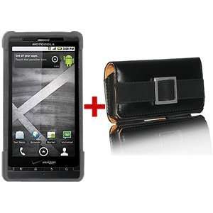   Case Leather Pouch Combo Grey For Verizon Motorola Droid X Mb810 Home
