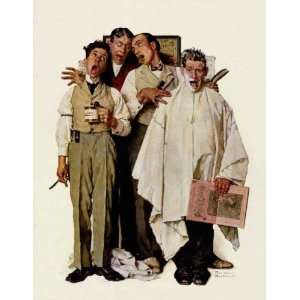  Norman Rockwell 23W by 30H  Barbershop Quartet CANVAS 