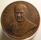 vintage LYNDON JOHNSON President Inaugural Medal wStand  
