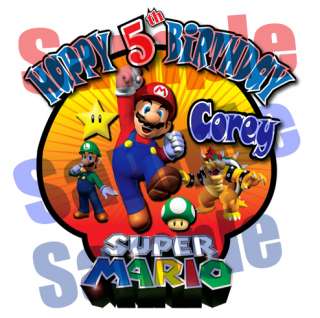 Super Mario Custom Personalized Birthday T Shirt  