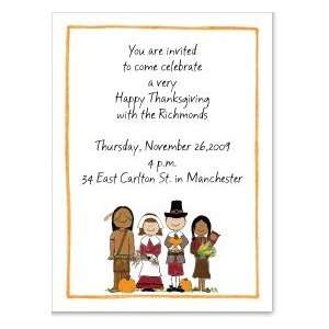  Thanksgiving Pilgrims and Indians Party Invitation Health 