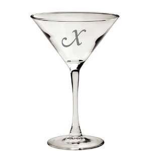 Culver Inc., Monogram X 2 Piece Martini Glass Set  