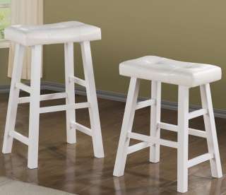 Counter Height Bar Stool 24 or 29 White Finish Set of 2  