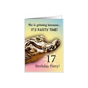   17 Party Invitiation. A big alligator smile for you Card Toys & Games