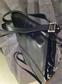 Womens J Crew Handbags Glazed Leather Black Purse Shoulder Bag Clutch 